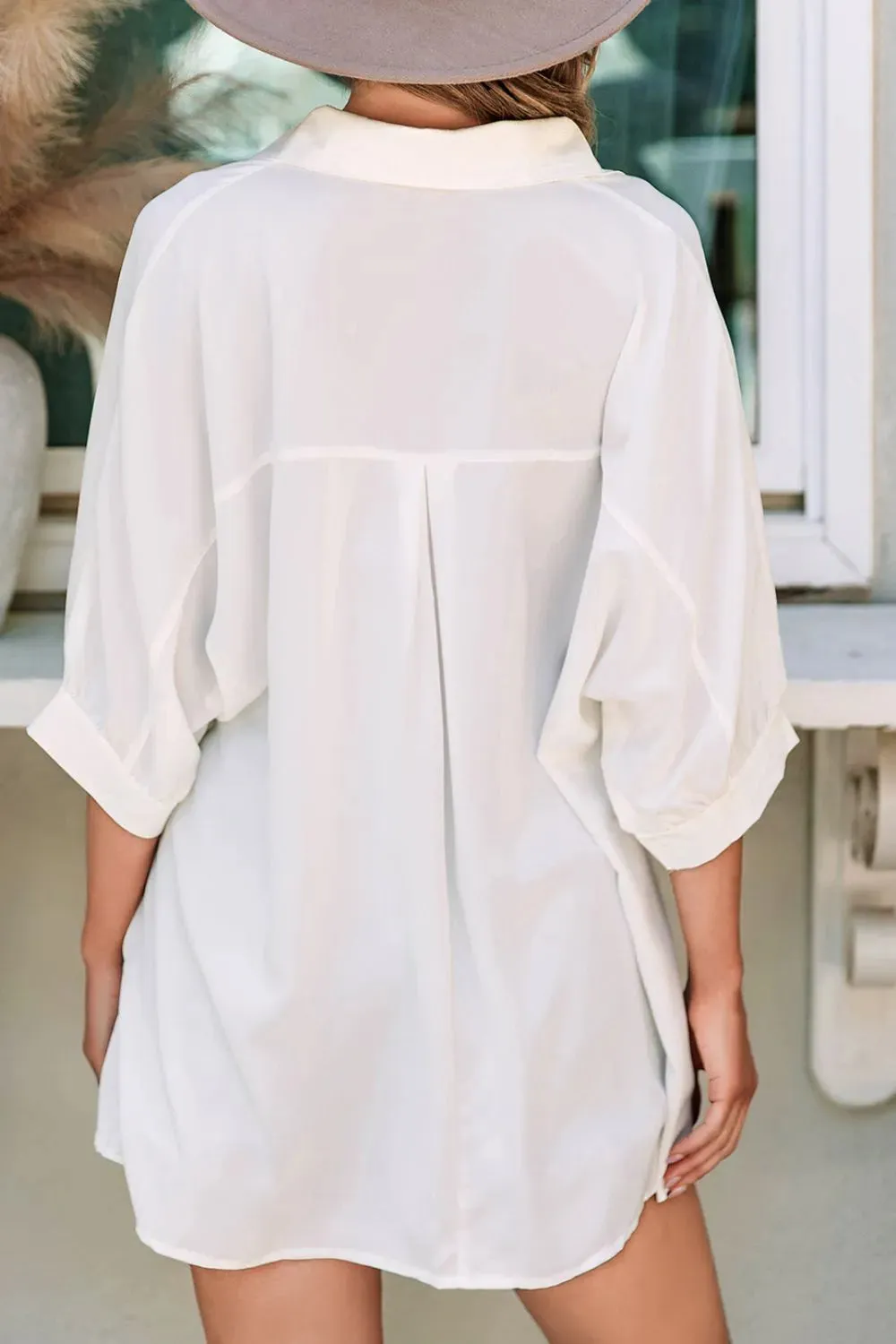 Collared Neck Three-Quarter Sleeve Shirt sold by Gigi Laurent product image thumbnail 2