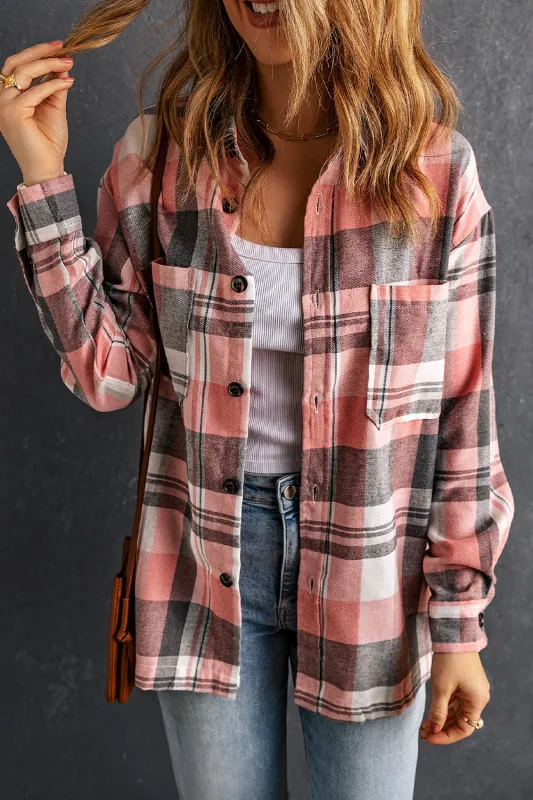 Plaid Dropped Shoulder Longline Shirt sold by Gigi Laurent