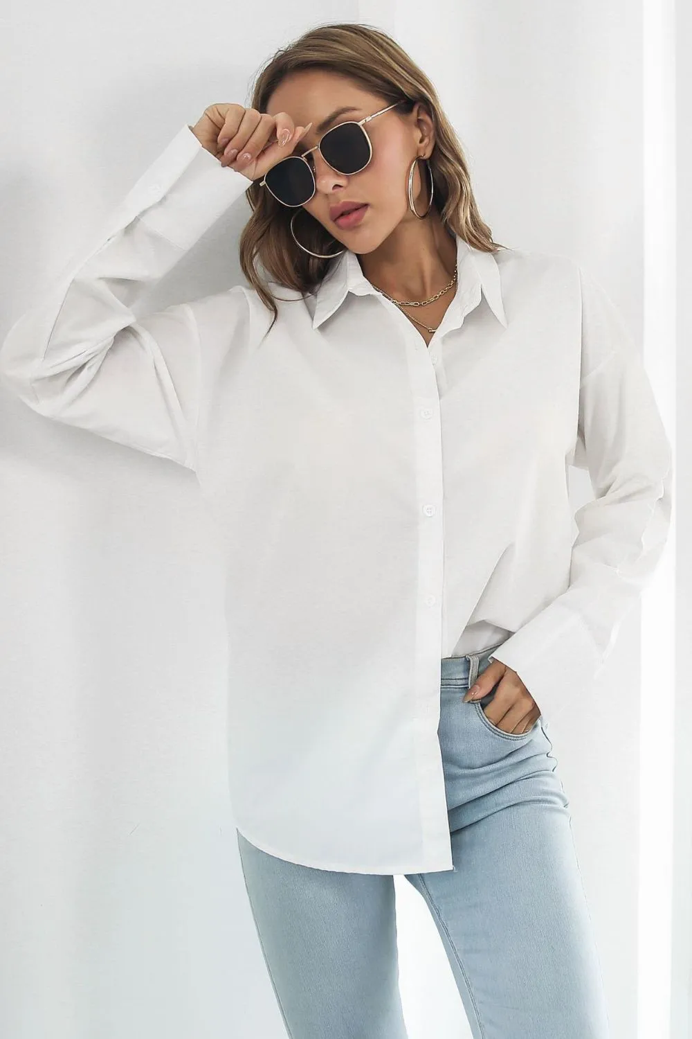 Dropped Shoulder Longline Shirt sold by Gigi Laurent product image thumbnail 4