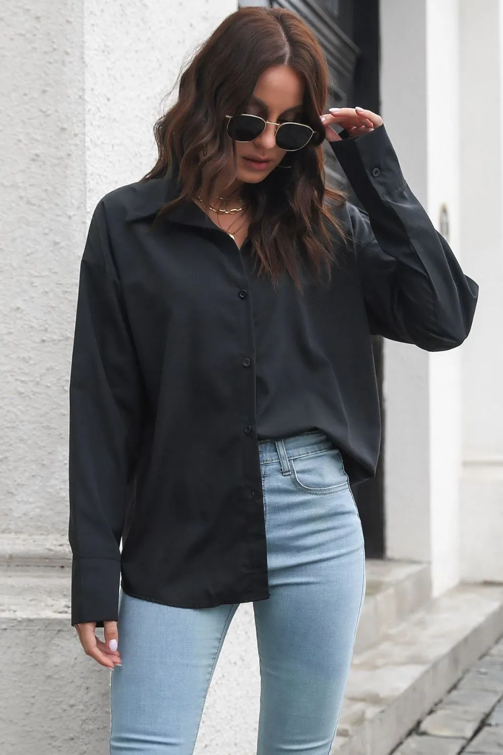 Dropped Shoulder Longline Shirt sold by Gigi Laurent product image thumbnail 5