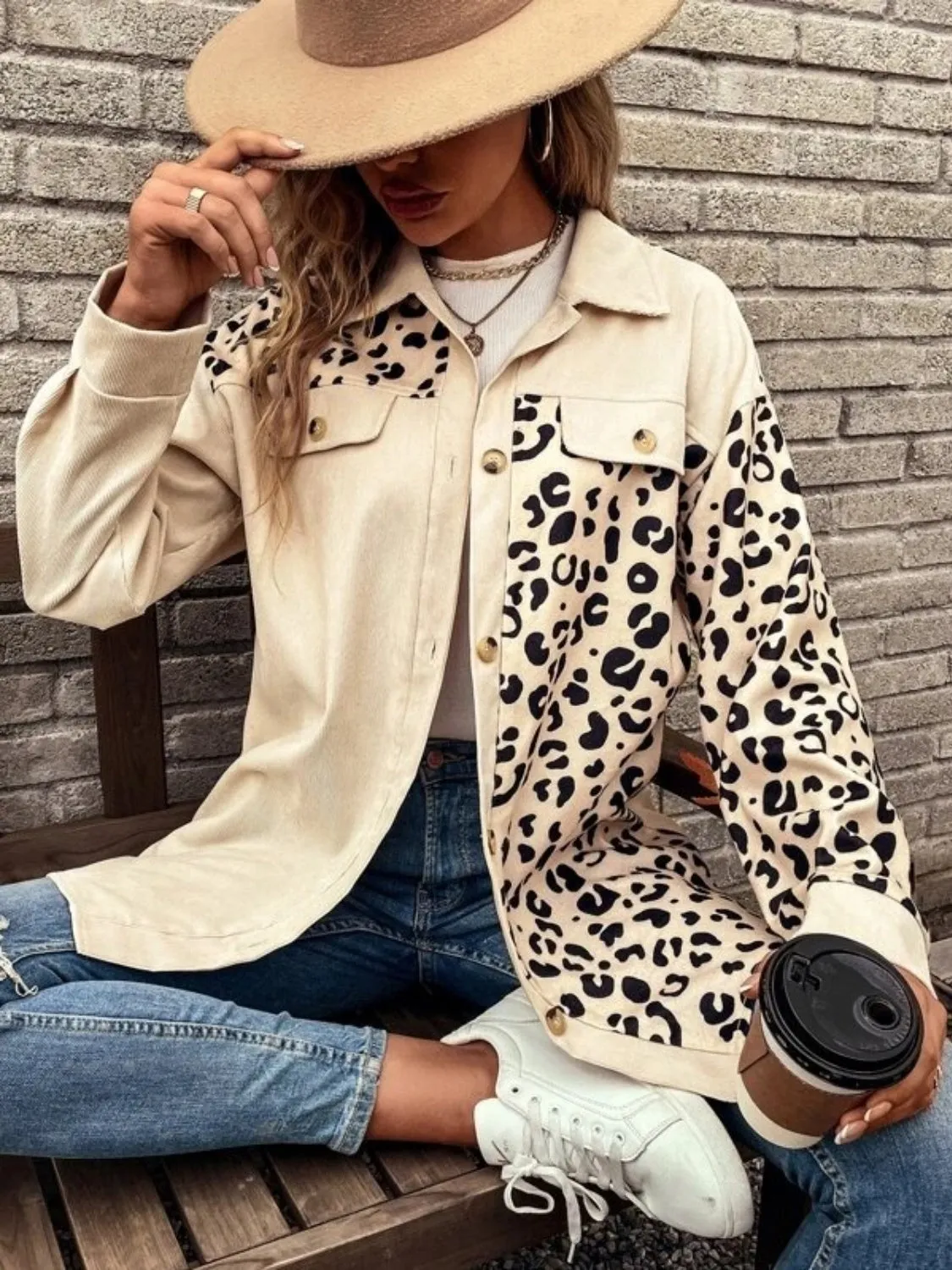 Full Size Leopard Collared Shirt sold by Gigi Laurent product image thumbnail 5