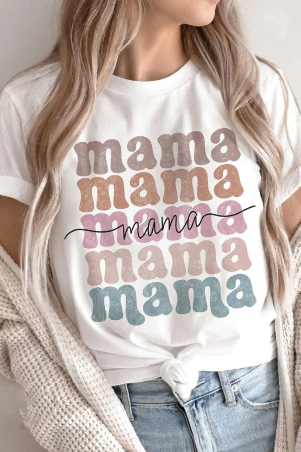 MAMA Letter Crew Neck Tee sold by Gigi Laurent product image thumbnail 4