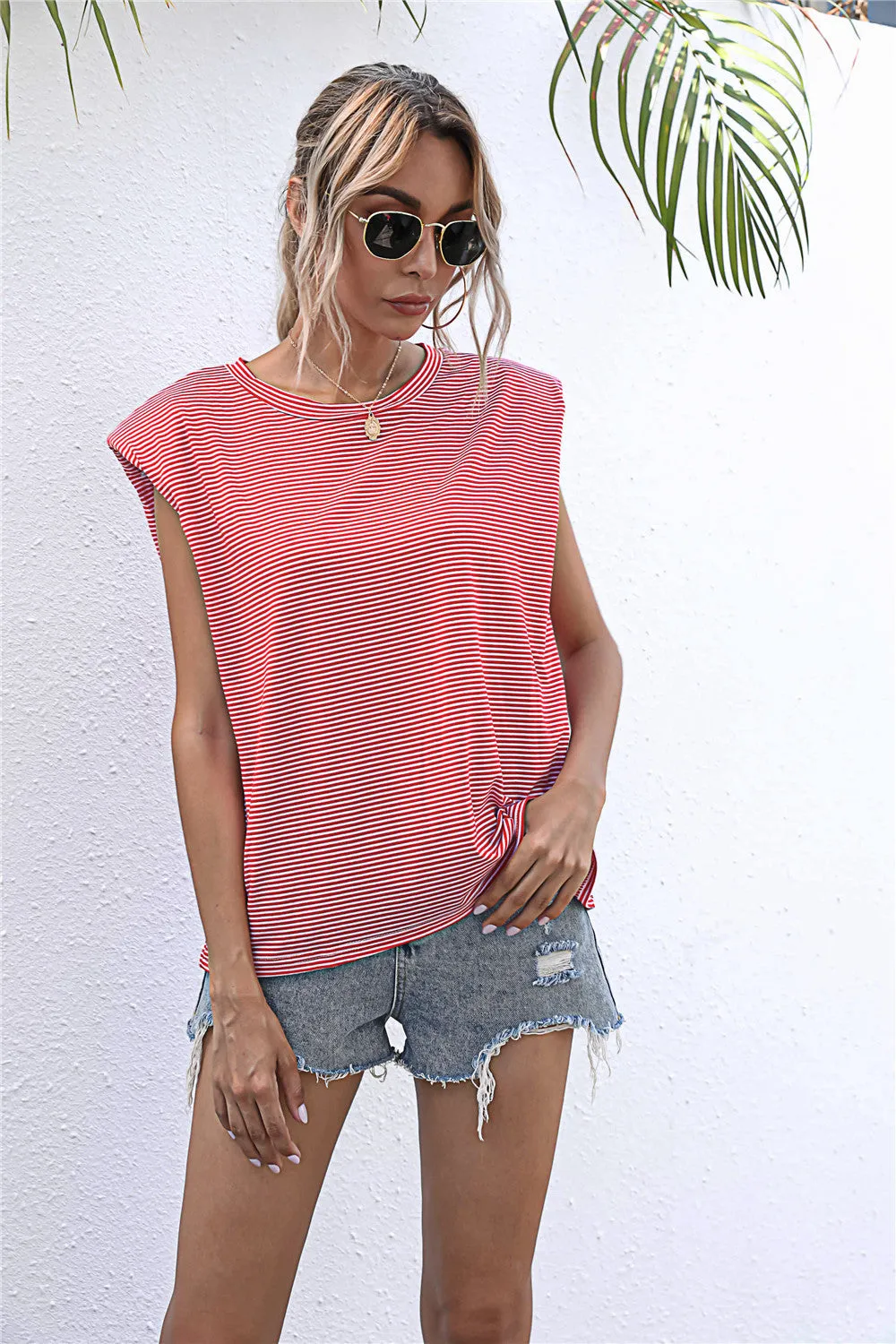 Round Neck Cap Sleeve Tee sold by Gigi Laurent