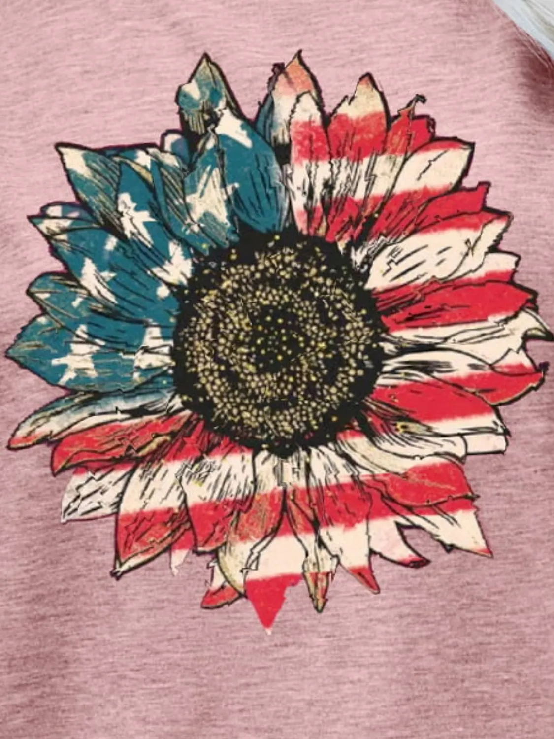 US Flag Flower Graphic Tee sold by Gigi Laurent product image thumbnail 5