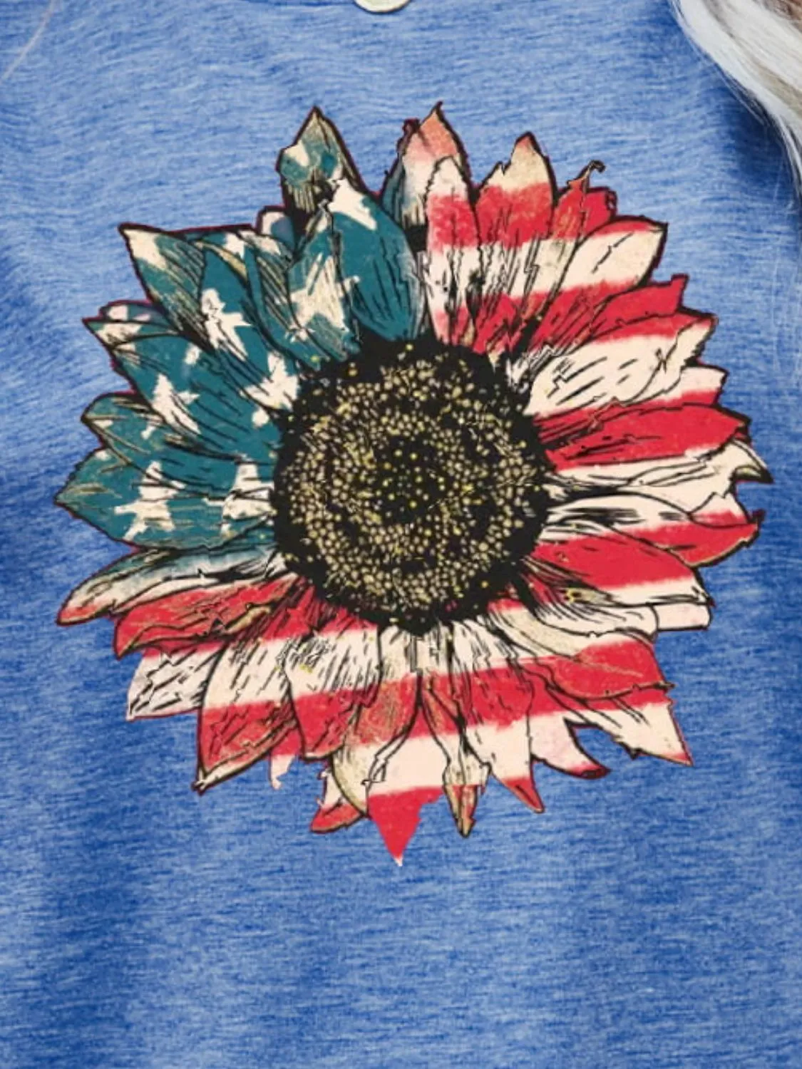 US Flag Flower Graphic Tee sold by Gigi Laurent product image thumbnail 3