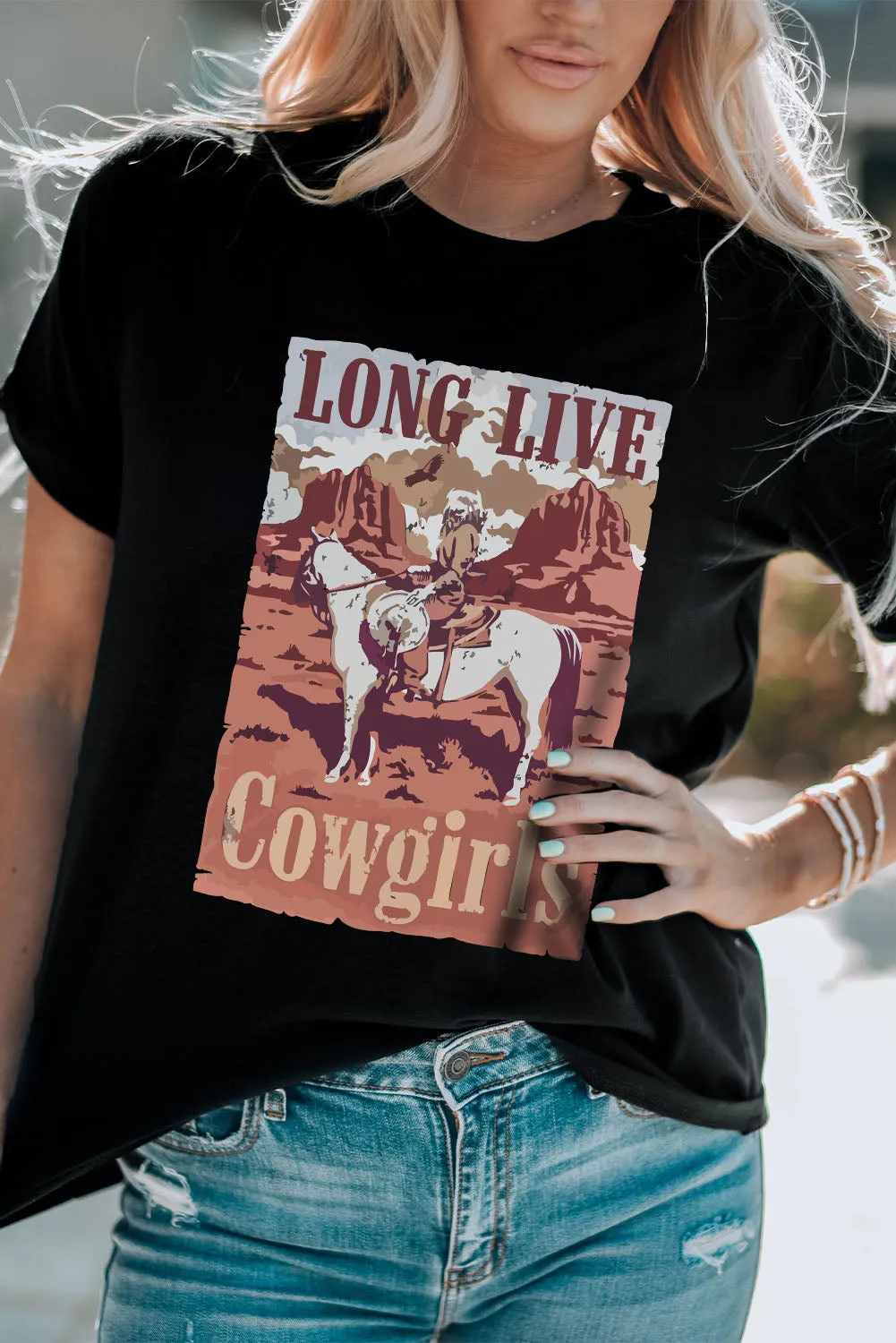 LONG LIVE COWGIRLS Graphic Tee sold by Gigi Laurent product image thumbnail 3