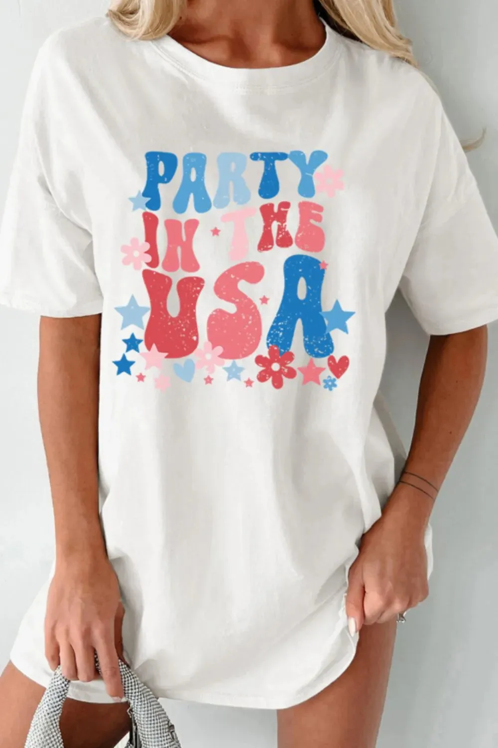 PARTY IN THE USA Graphic Oversized Tee sold by Gigi Laurent product image thumbnail 5