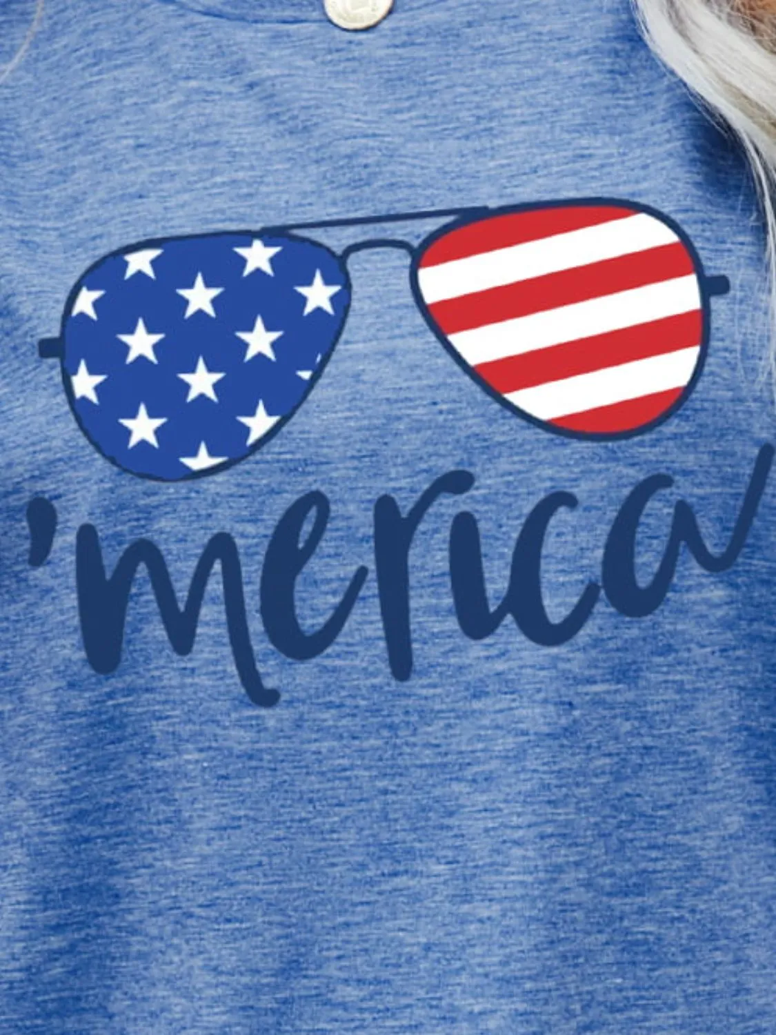 US Flag Glasses Graphic Tee sold by Gigi Laurent product image thumbnail 3