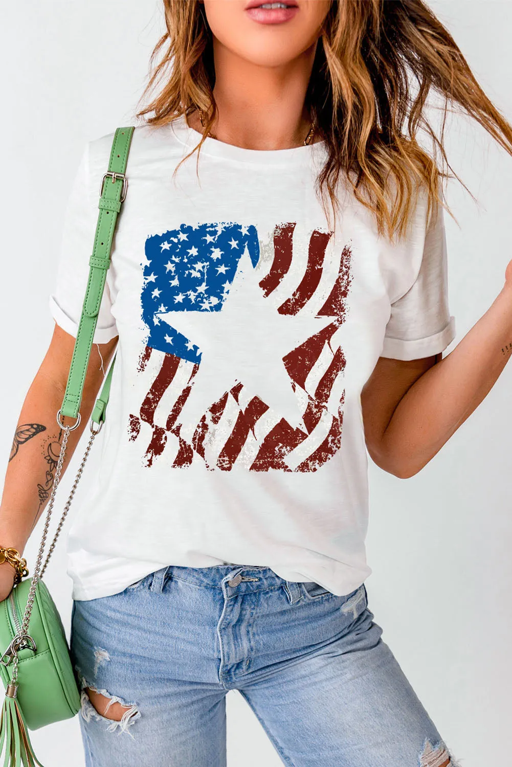 US Flag Graphic Round Neck Tee sold by Gigi Laurent product image thumbnail 5