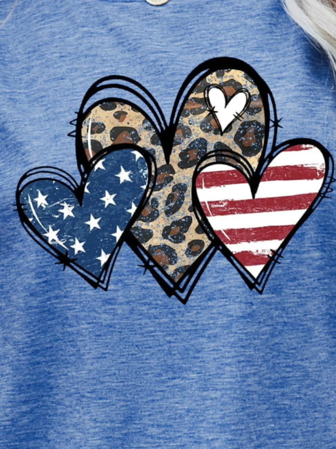 US Flag Leopard Heart Graphic Tee sold by Gigi Laurent product image thumbnail 5