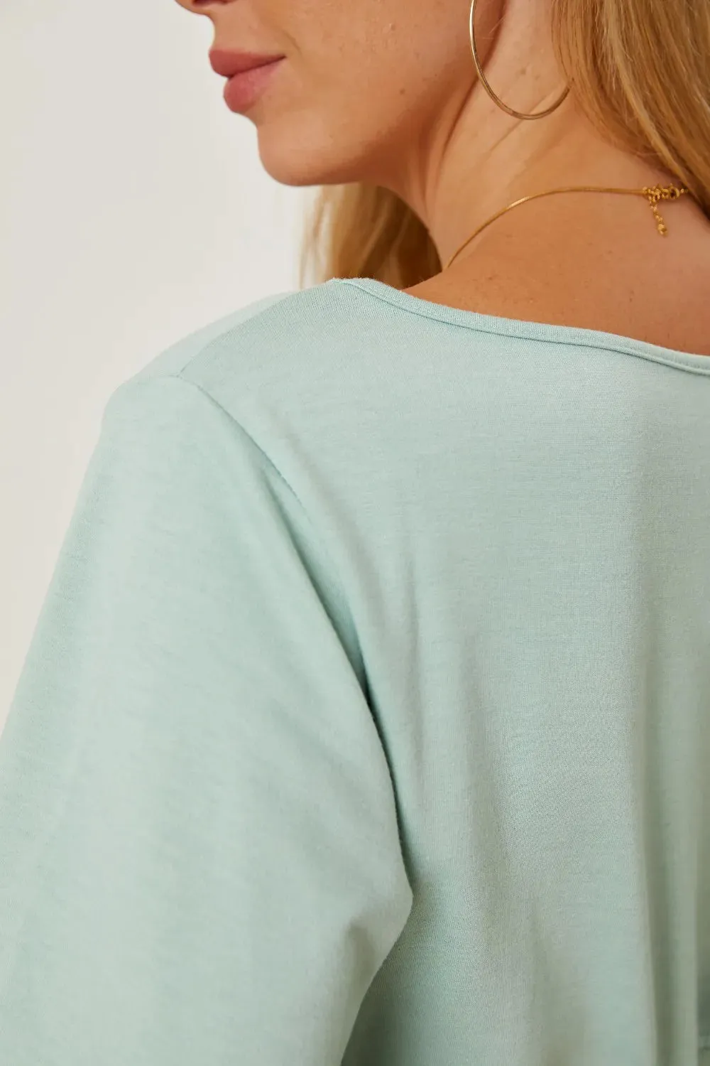Boat Neck Lantern Sleeve Blouse sold by Gigi Laurent product image thumbnail 5