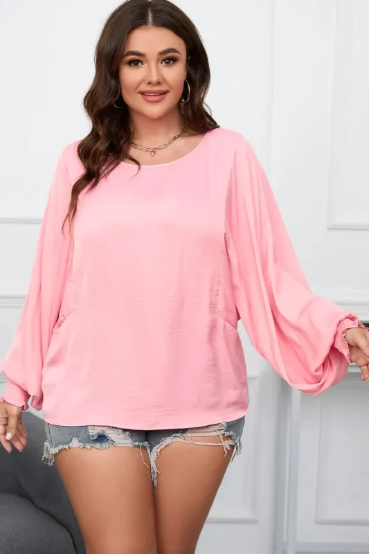 Plus Size Lantern Sleeve Dropped Shoulder Blouse sold by Gigi Laurent