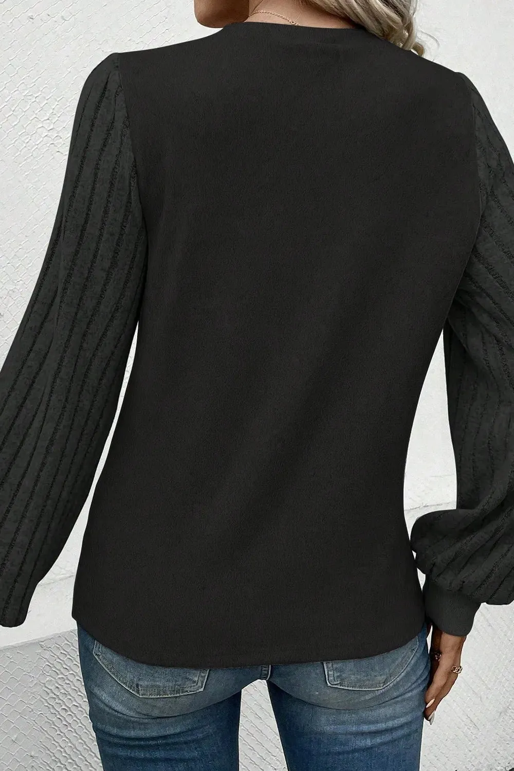 Ribbed Round Neck Long Sleeve Knit Top sold by Gigi Laurent product image thumbnail 3