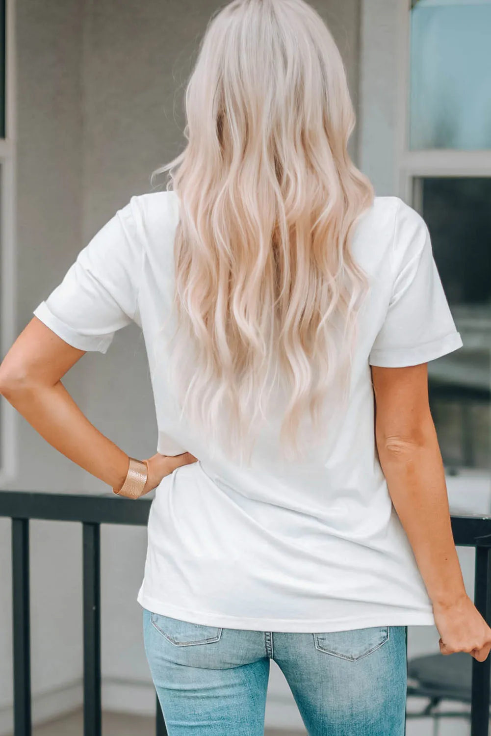 Letter Graphic Round Neck Tee sold by Gigi Laurent product image thumbnail 2