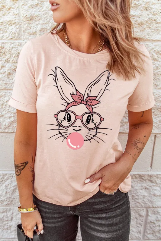 Rabbit Graphic Easter Tee Shirt sold by Gigi Laurent