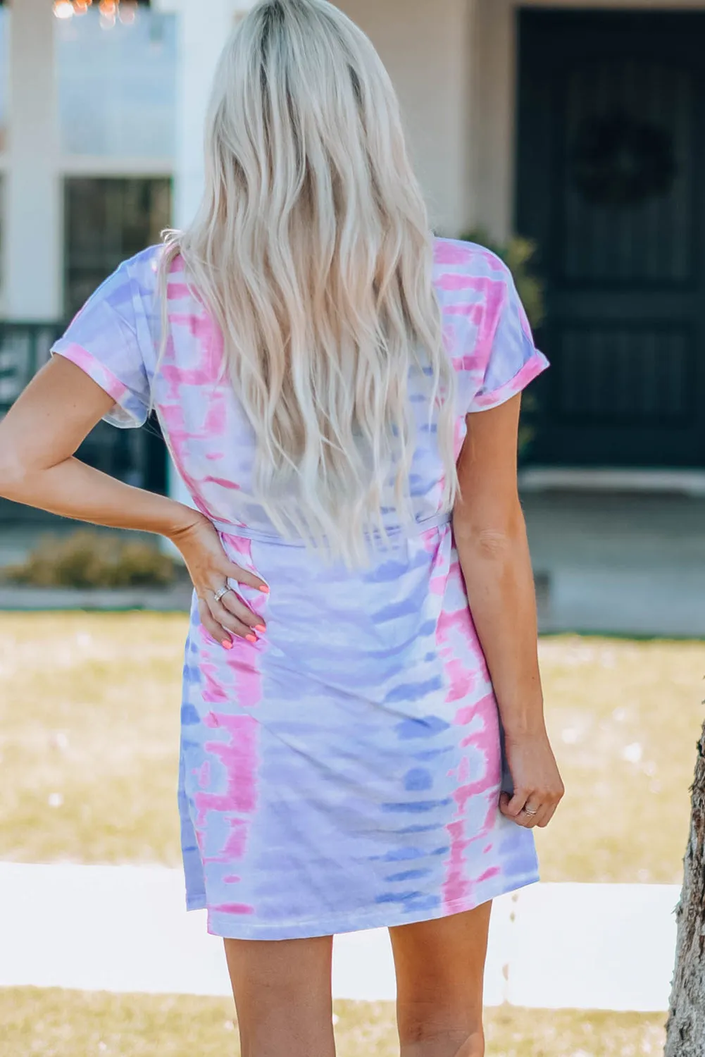 Women Tie-Dye Belted T-Shirt Dress sold by Gigi Laurent product image thumbnail 2