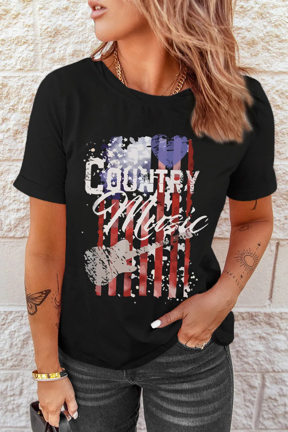 COUNTRY MUSIC Graphic Tee Shirt sold by Gigi Laurent product image thumbnail 3