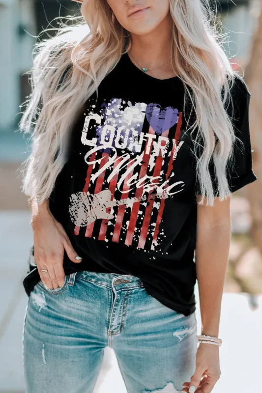 COUNTRY MUSIC Graphic Tee Shirt sold by Gigi Laurent