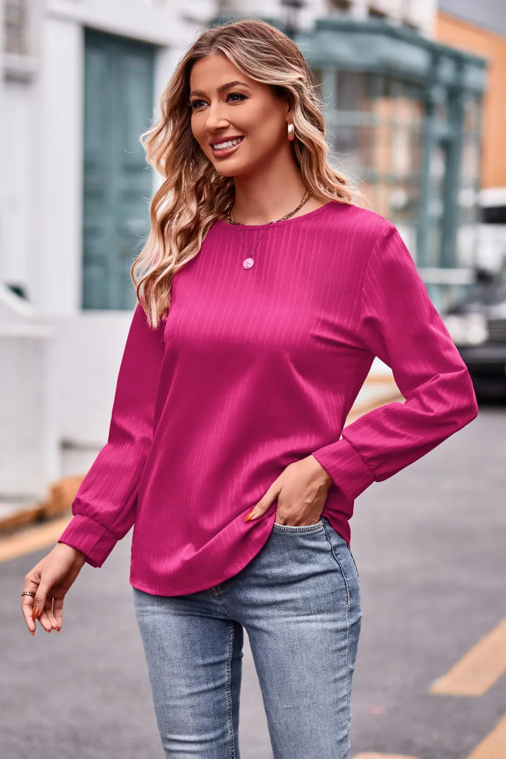 Round Neck Long Sleeve Tee sold by Gigi Laurent product image thumbnail 3