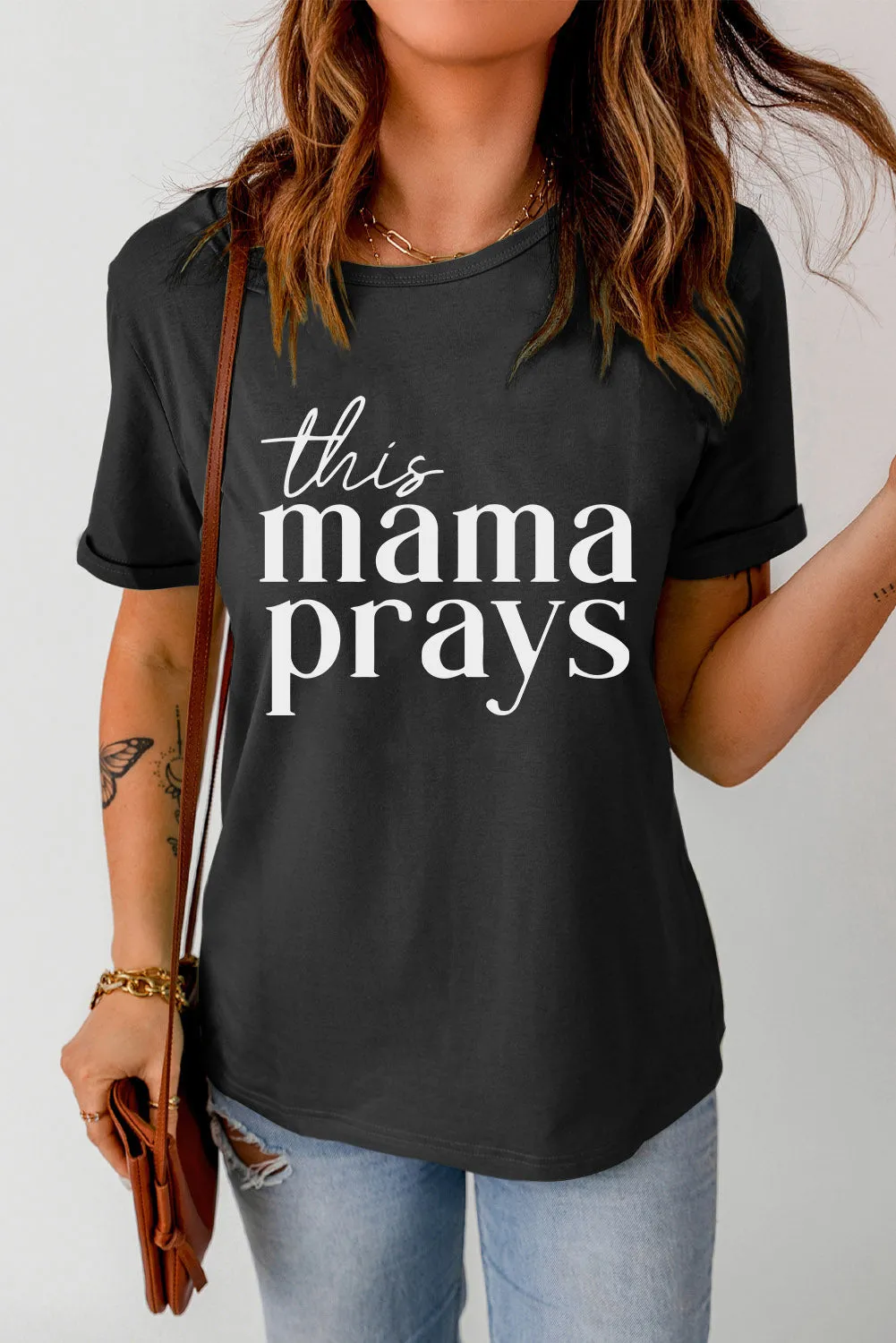THIS MAMA PRAYS Graphic Tee sold by Gigi Laurent product image thumbnail 4