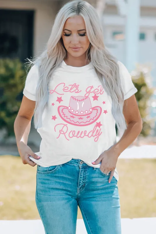 Cowboy Hat Graphic Round Neck Tee sold by Gigi Laurent