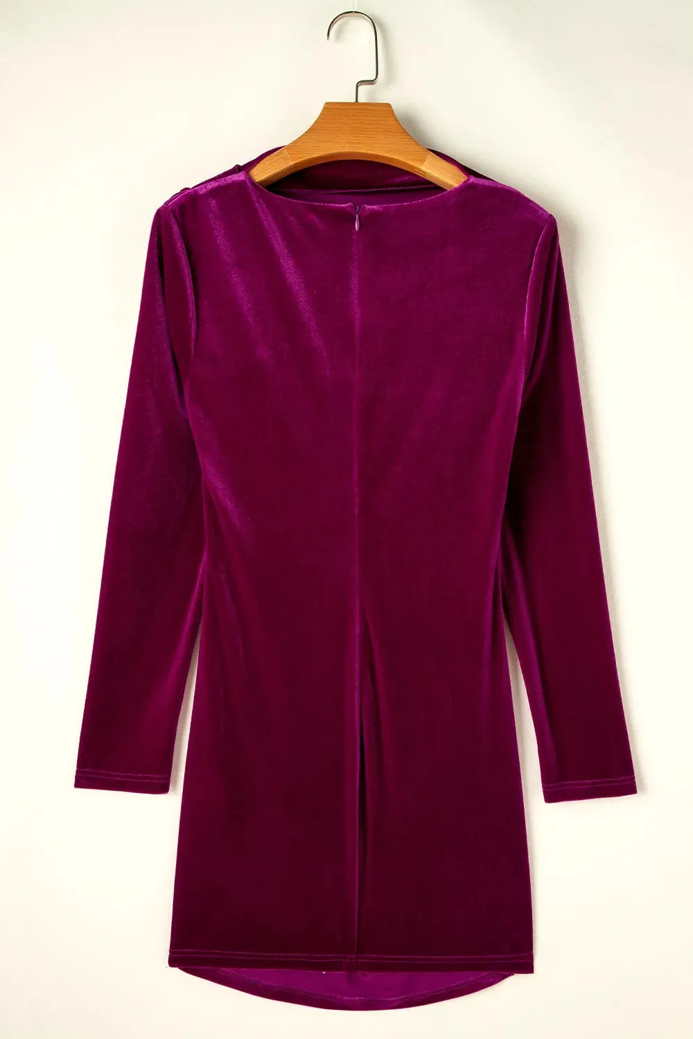 Ruched Mock Neck Long Sleeve Dress sold by Gigi Laurent product image thumbnail 5