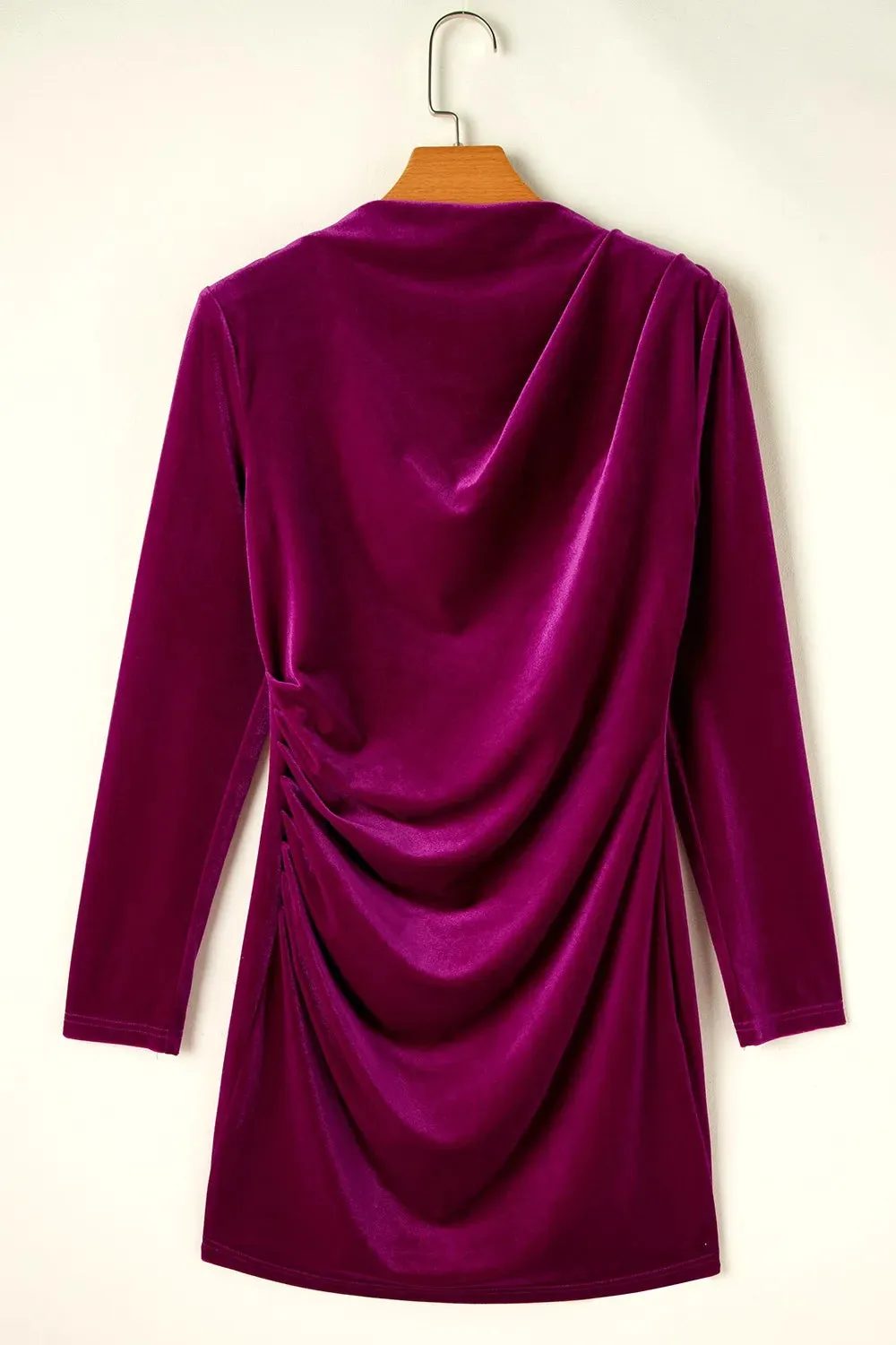 Ruched Mock Neck Long Sleeve Dress sold by Gigi Laurent product image thumbnail 4