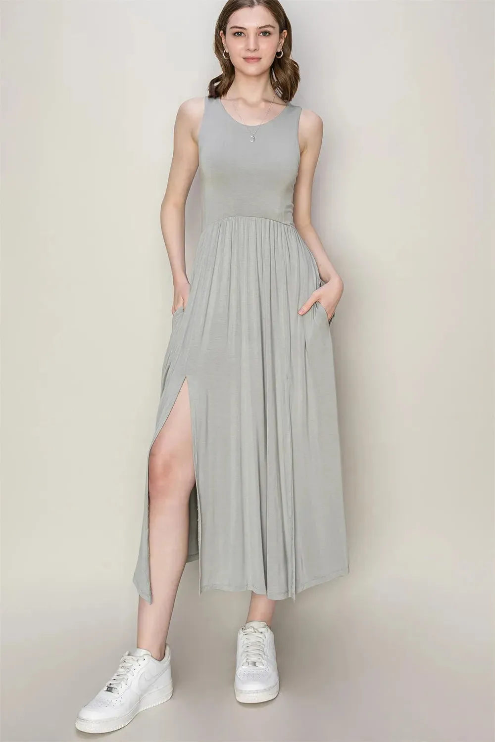 HYFVE Sleeveless Slit Midi Dress sold by Gigi Laurent