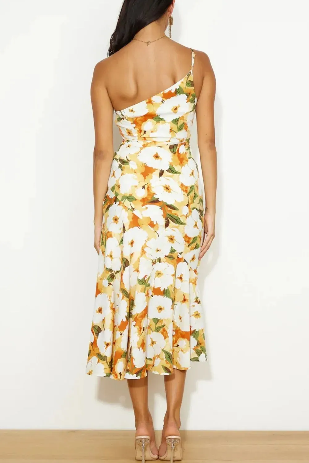 Ruched Printed Single Shoulder Midi Dress sold by Gigi Laurent product image thumbnail 4
