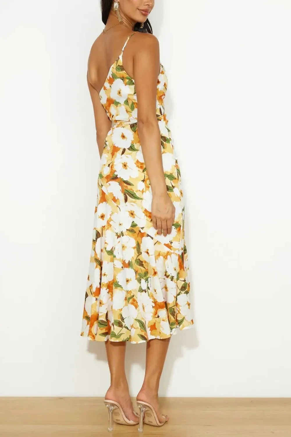 Ruched Printed Single Shoulder Midi Dress sold by Gigi Laurent product image thumbnail 3
