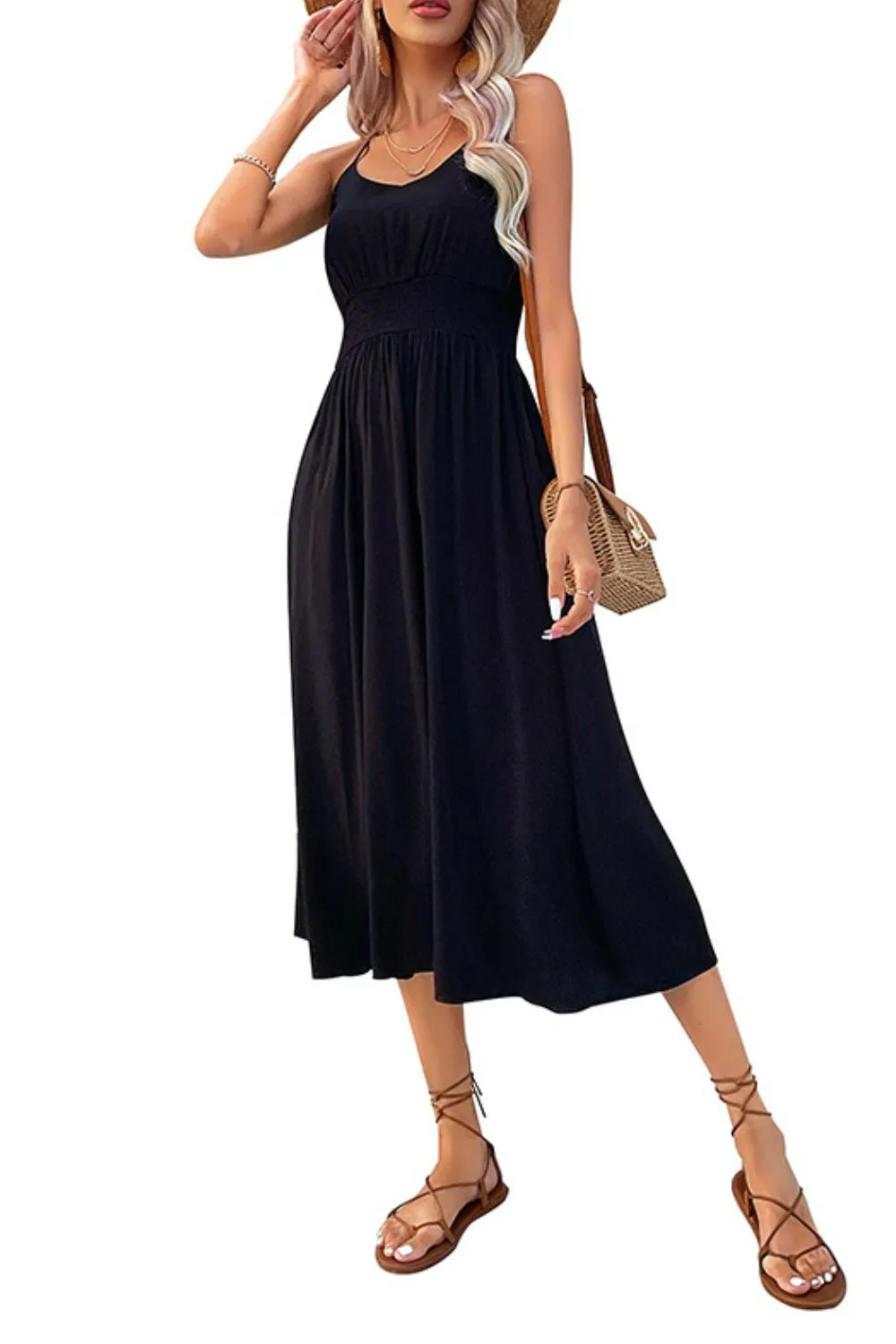 Perfee Spaghetti Strap Scoop Neck Midi Dress sold by Gigi Laurent product image thumbnail 5