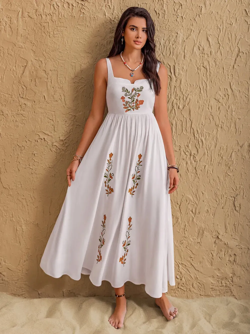 Floral Embroidered Sleeveless Maxi Dress sold by Gigi Laurent product image thumbnail 4