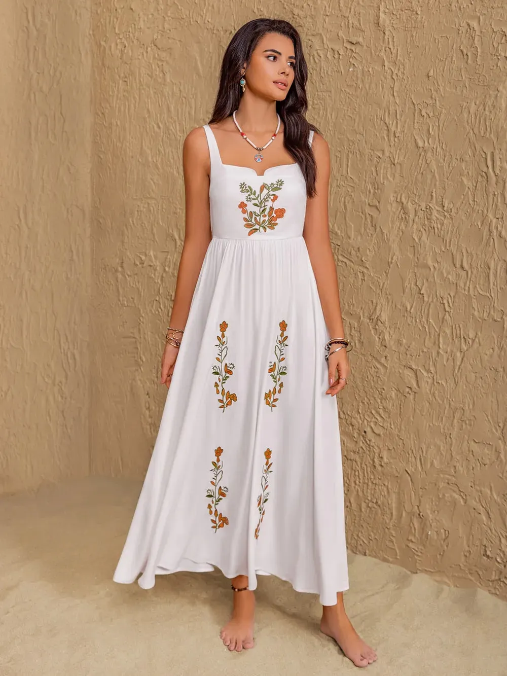 Floral Embroidered Sleeveless Maxi Dress sold by Gigi Laurent product image thumbnail 5