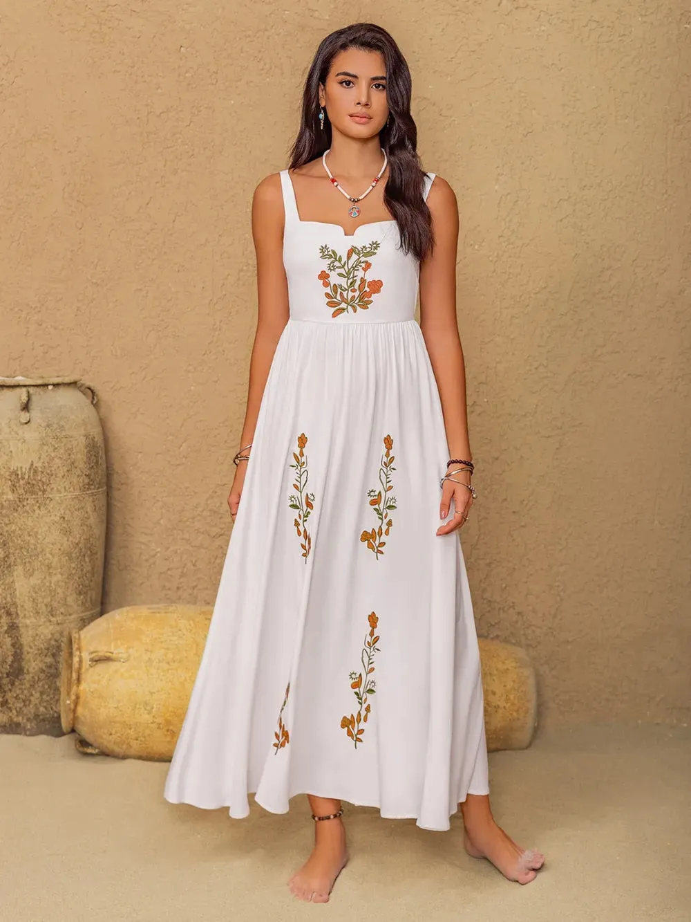 Floral Embroidered Sleeveless Maxi Dress sold by Gigi Laurent product image thumbnail 2