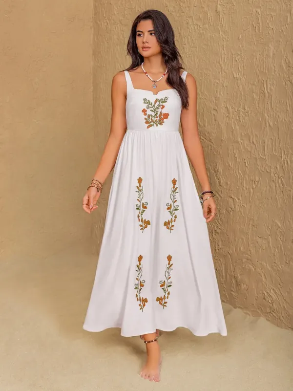 Floral Embroidered Sleeveless Maxi Dress sold by Gigi Laurent
