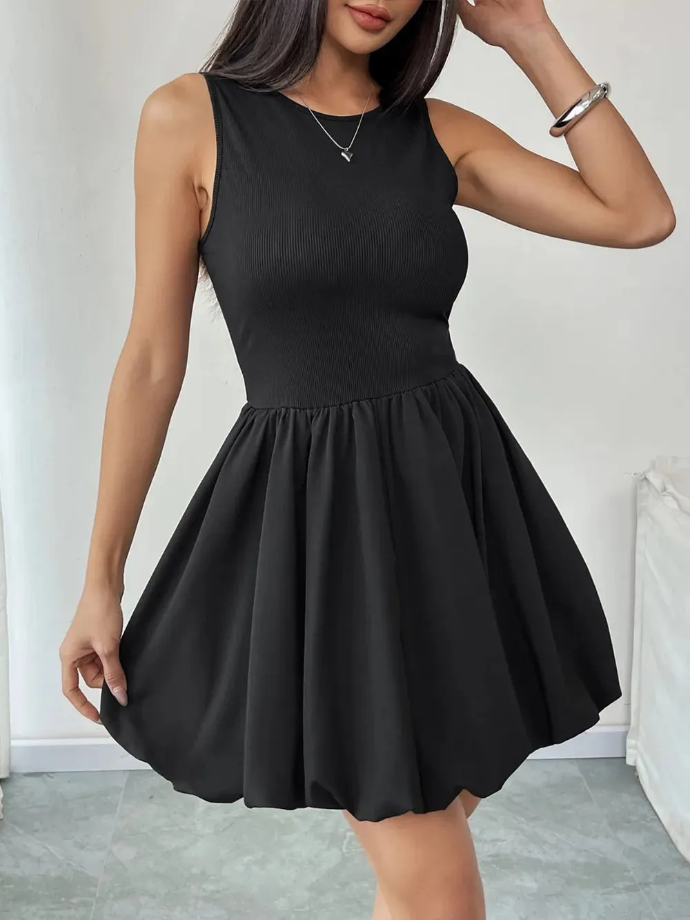 Perfee Ruched Sleeveless Mini Dress sold by Gigi Laurent product image thumbnail 4
