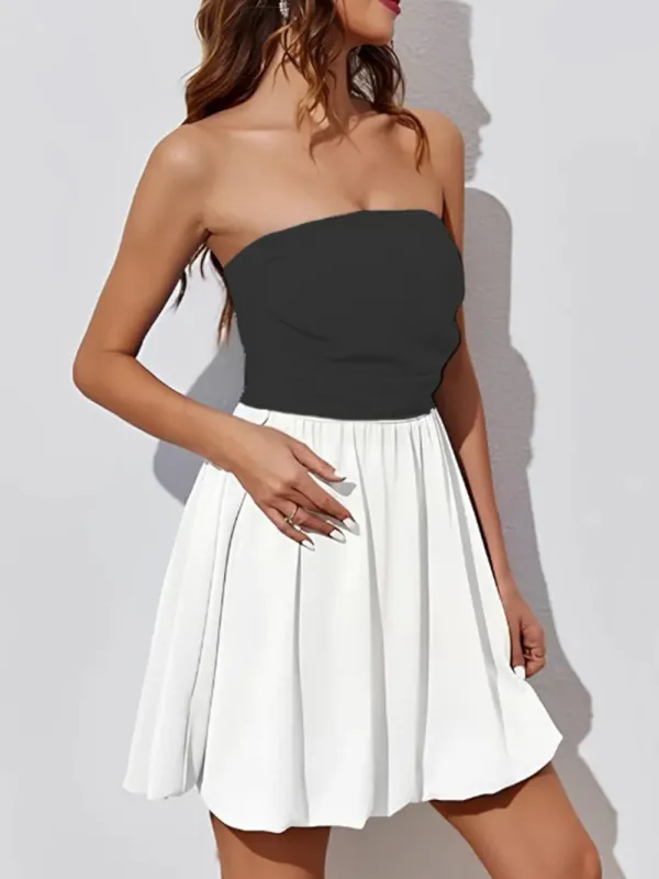 Ruched Two-Tone Tube Mini Dress sold by Gigi Laurent