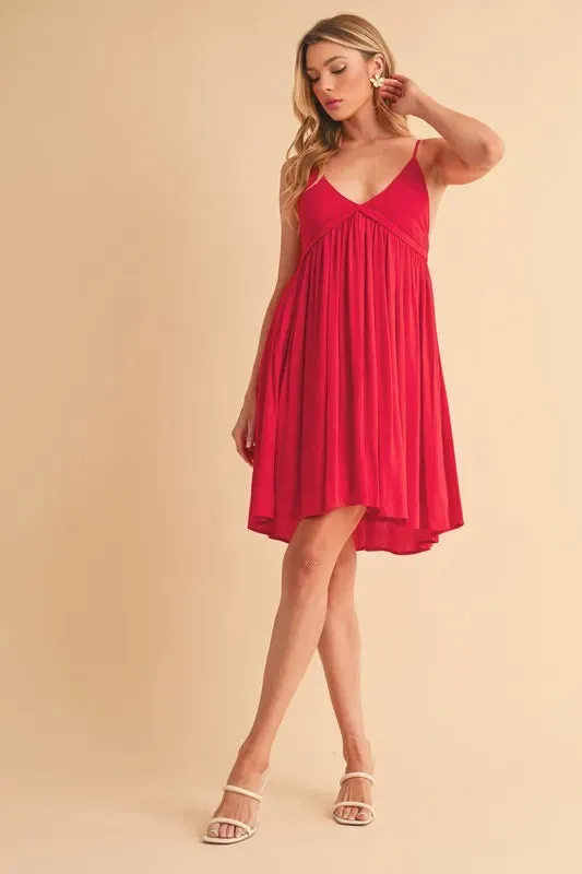 Aemi + Co Ruched Plunge Mini Cami Dress sold by Gigi Laurent product image thumbnail 3