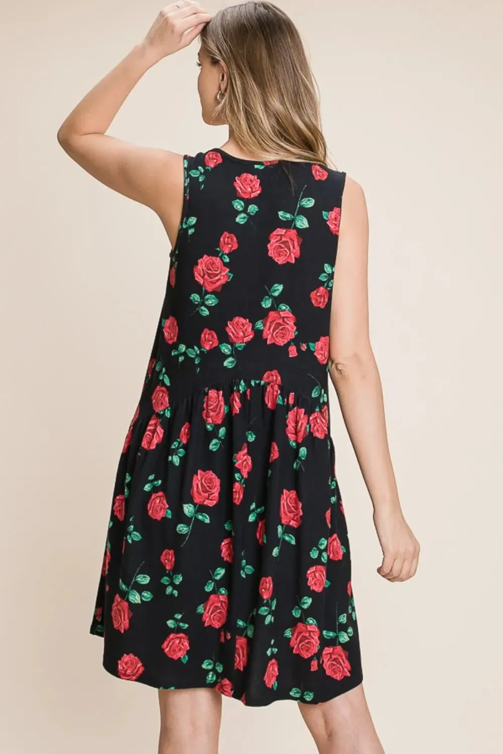 BOMBOM Floral Ruched Tank Dress sold by Gigi Laurent product image thumbnail 2