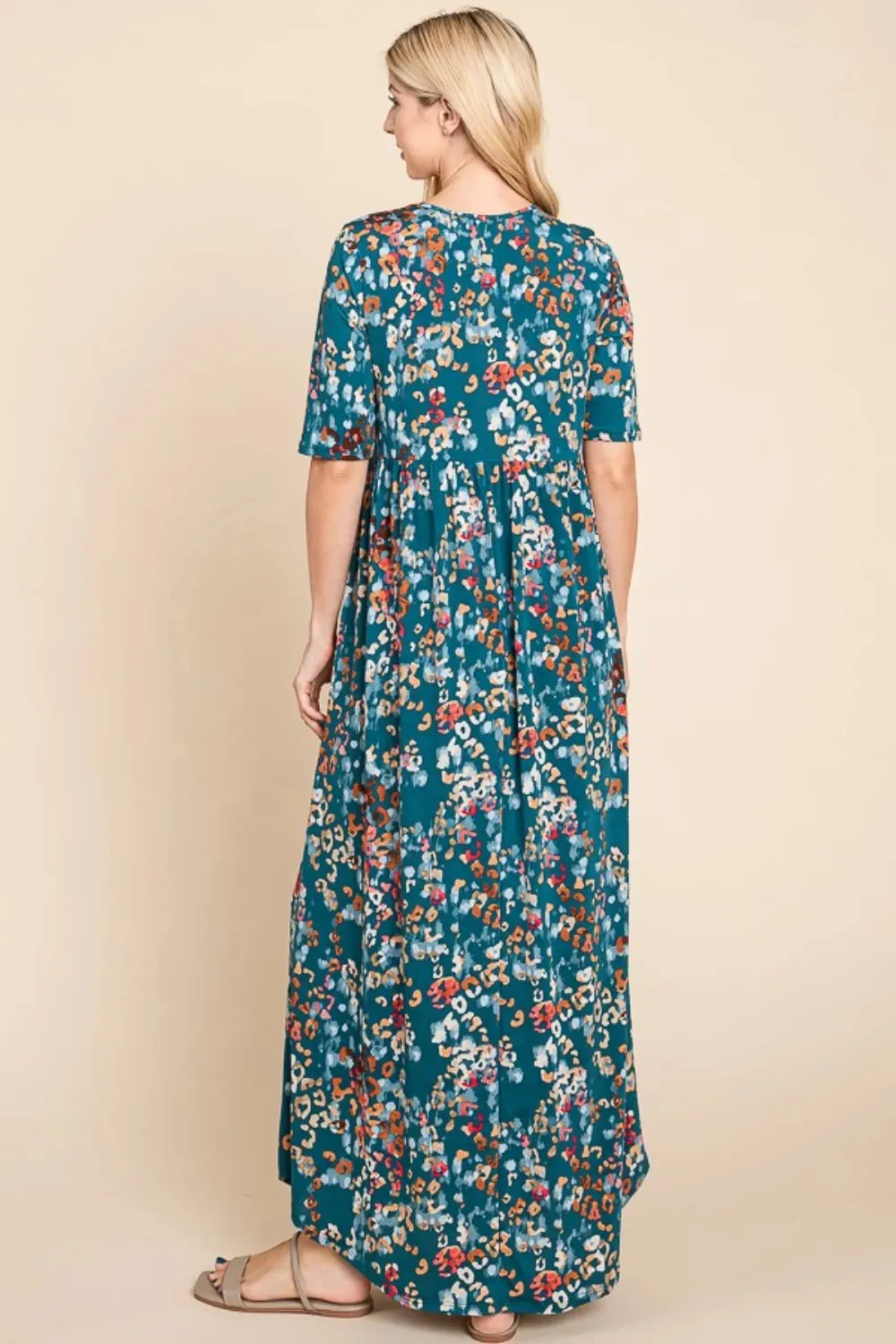 BOMBOM Printed Shirred Maxi Dress sold by Gigi Laurent product image thumbnail 2