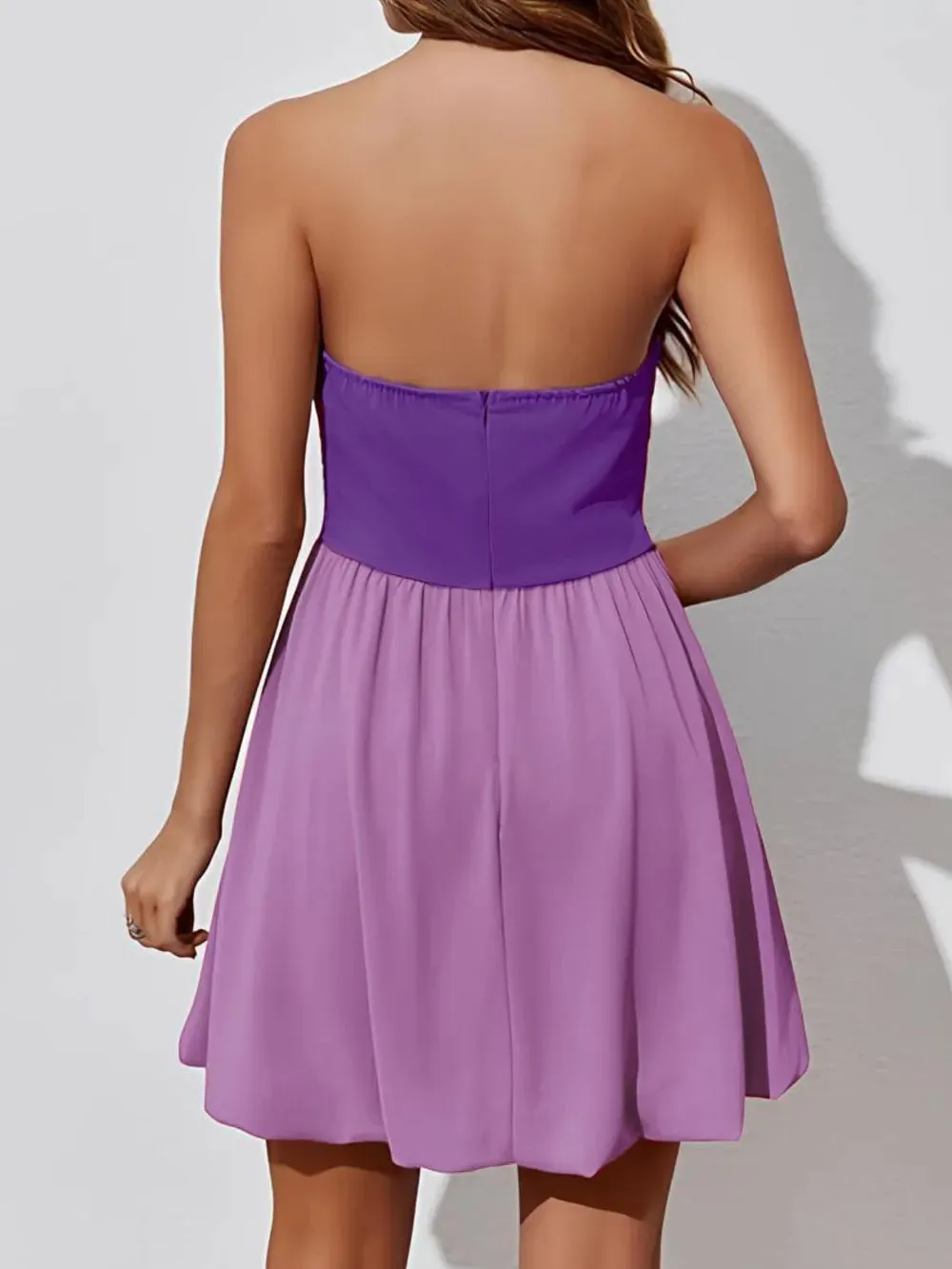 Ruched Two-Tone Tube Mini Dress sold by Gigi Laurent product image thumbnail 3