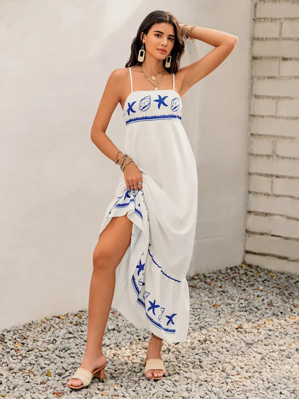 Printed Square Neck Maxi Cami Dress sold by Gigi Laurent product image thumbnail 4