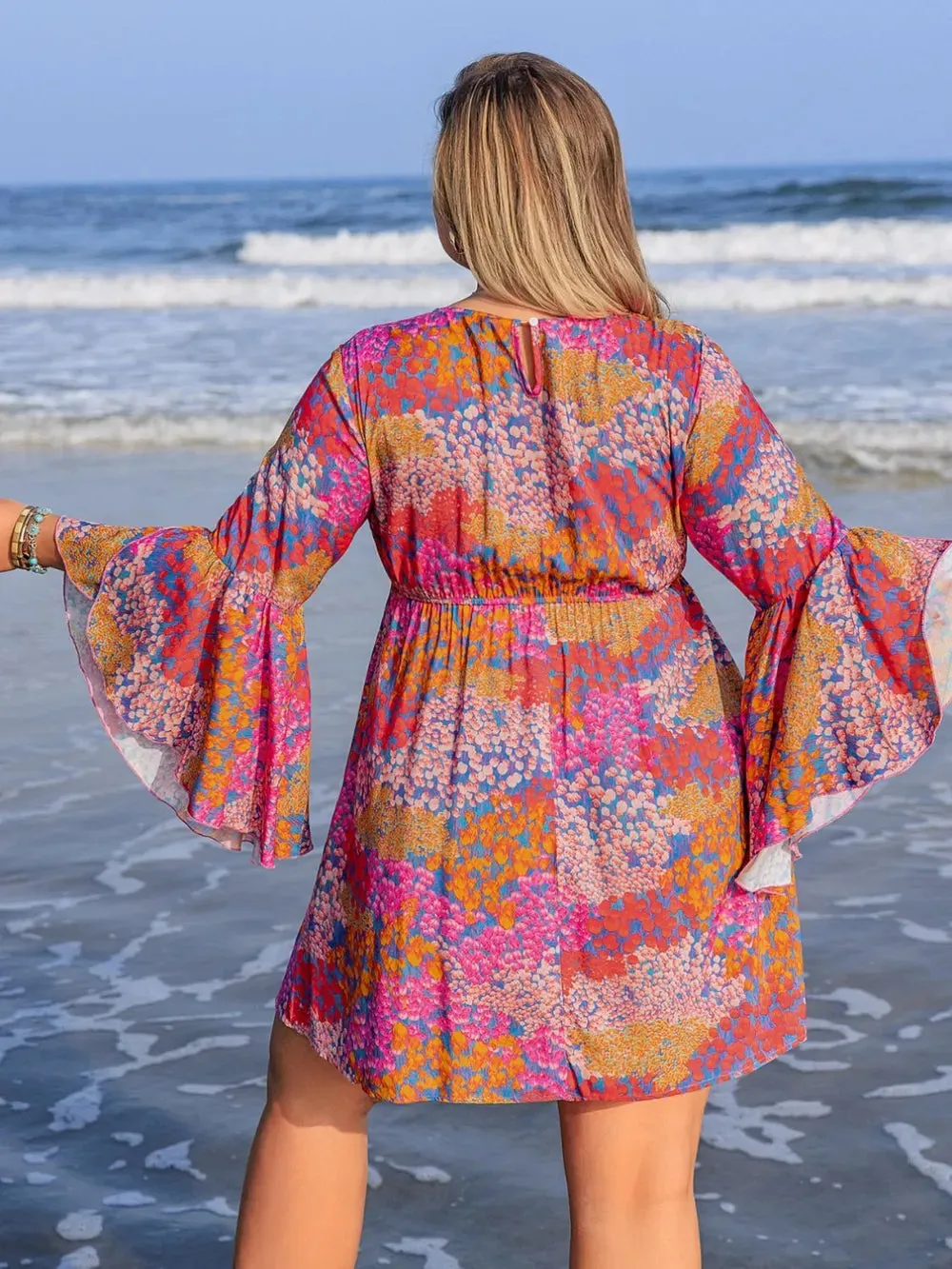 Plus Size Ruched Printed Long Sleeve Dress sold by Gigi Laurent product image thumbnail 2