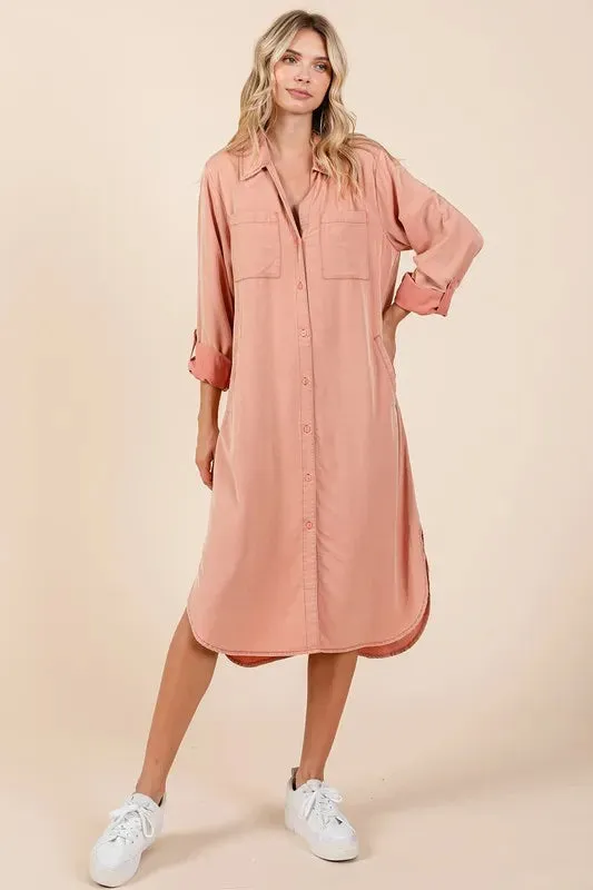 Mittoshop Button Down Long Sleeve Shirt Dress sold by Gigi Laurent