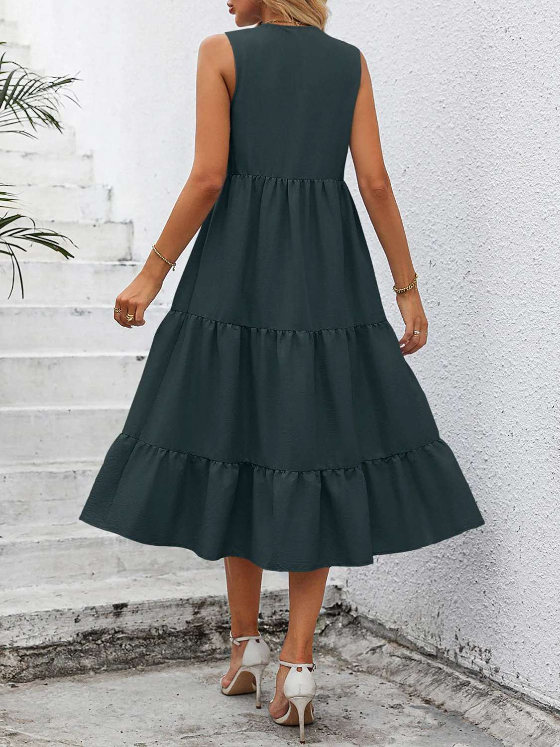 V-Neck Sleeveless Tiered Dress sold by Gigi Laurent product image thumbnail 2