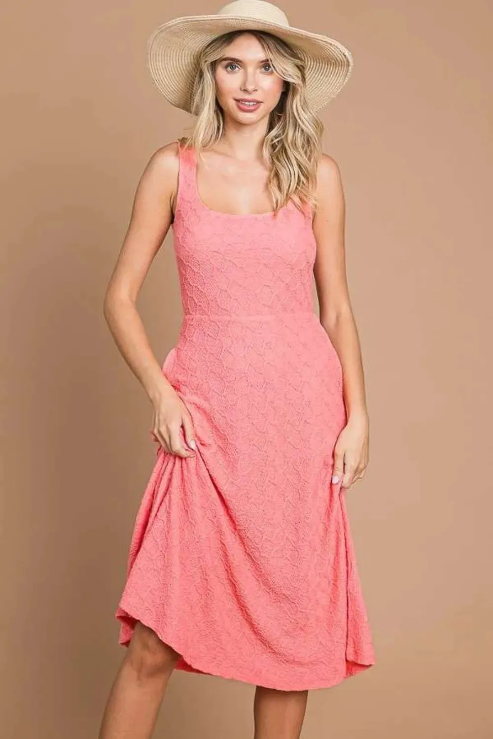 Culture Code Texture Square Neck Tank Dress with Pockets sold by Gigi Laurent product image thumbnail 4