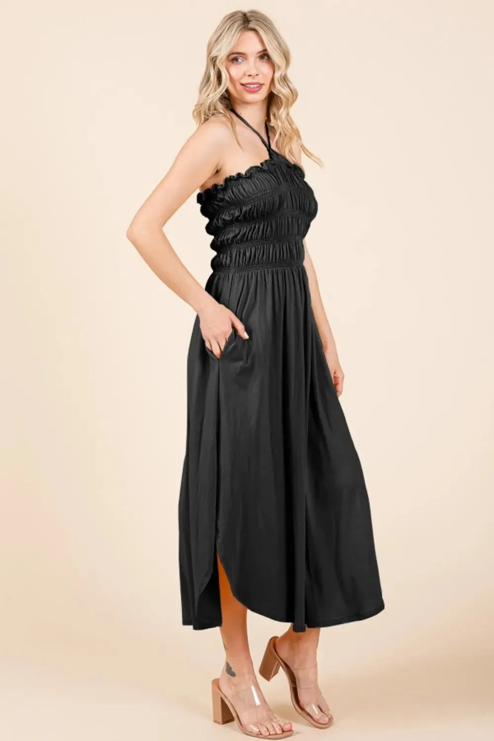 Culture Code Tie Back Shirring Dress with Pockets sold by Gigi Laurent product image thumbnail 3