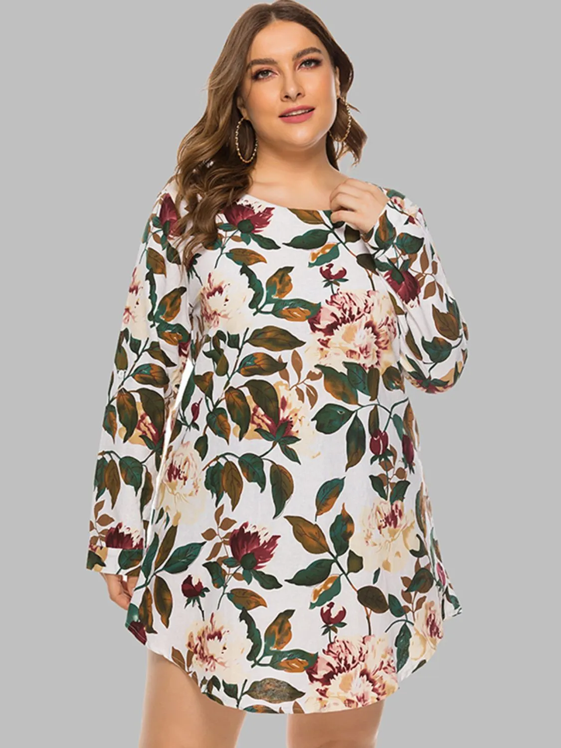 Full Size Floral Long Sleeve Mini Dress sold by Gigi Laurent