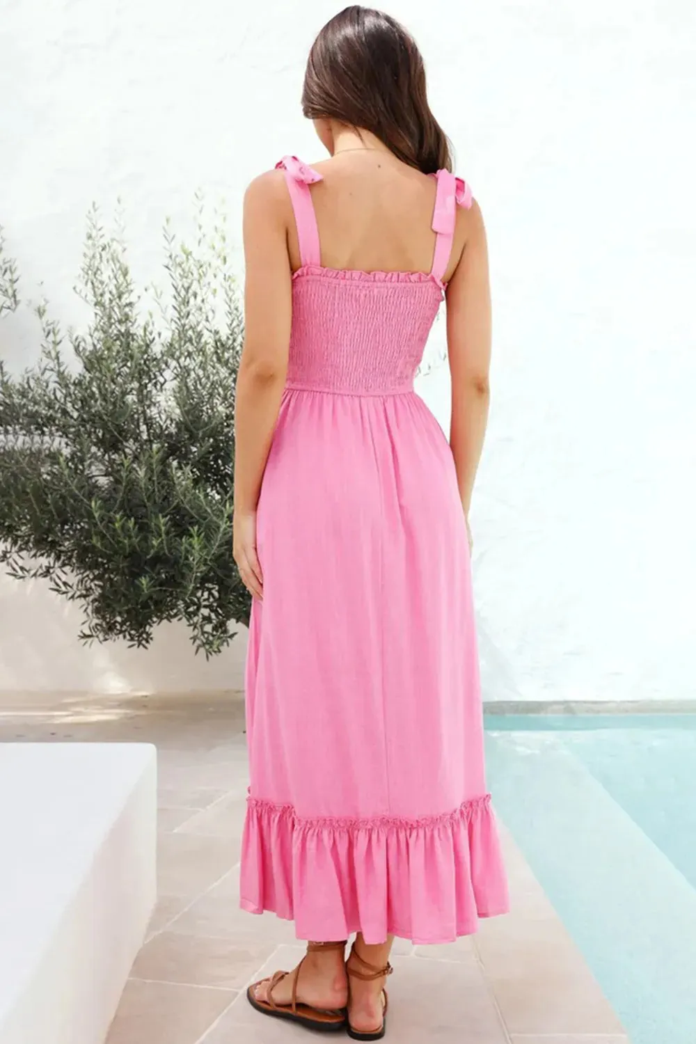 Ruffled Smocked Ruffle Hem Sleeveless Dress sold by Gigi Laurent product image thumbnail 2