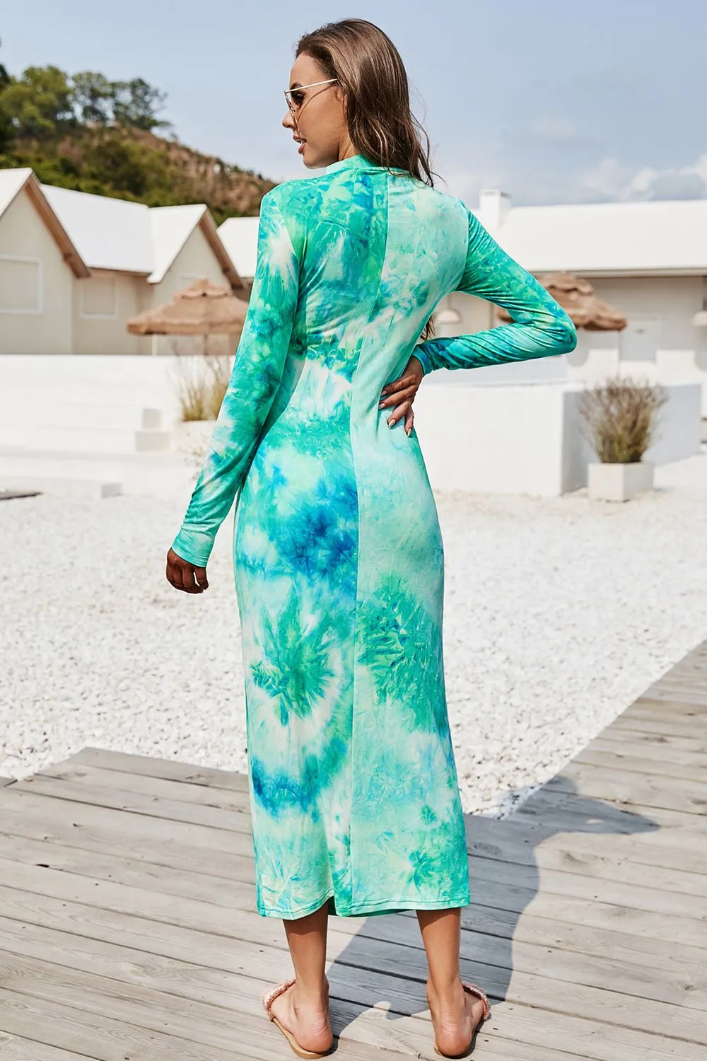 Tie Dye Mock Neck Long Sleeve Dress sold by Gigi Laurent product image thumbnail 2